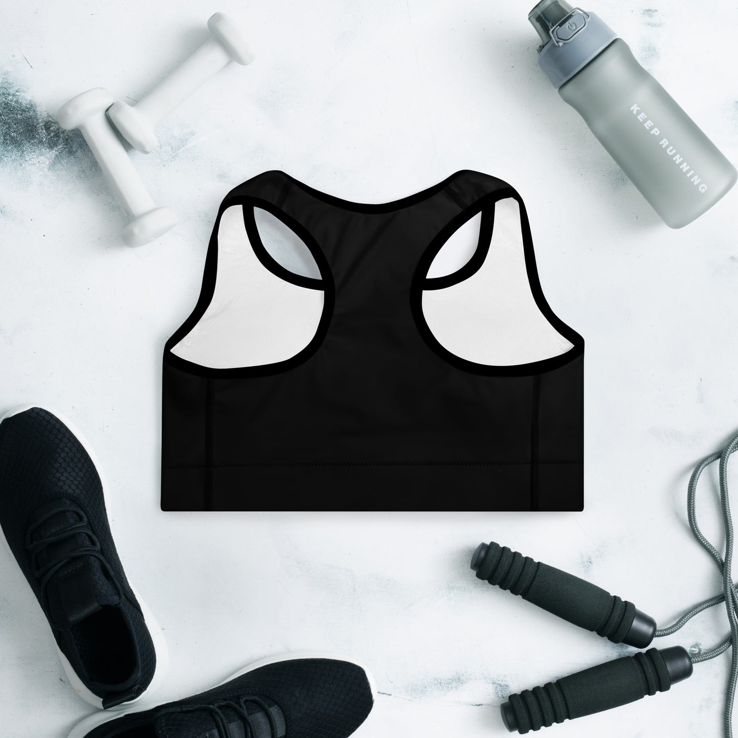 Eco Black Yoga Padded Sports Bra