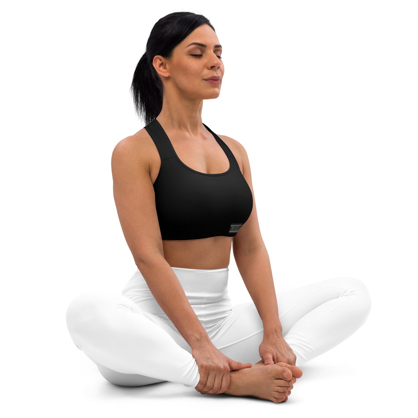 Eco Black Yoga Padded Sports Bra