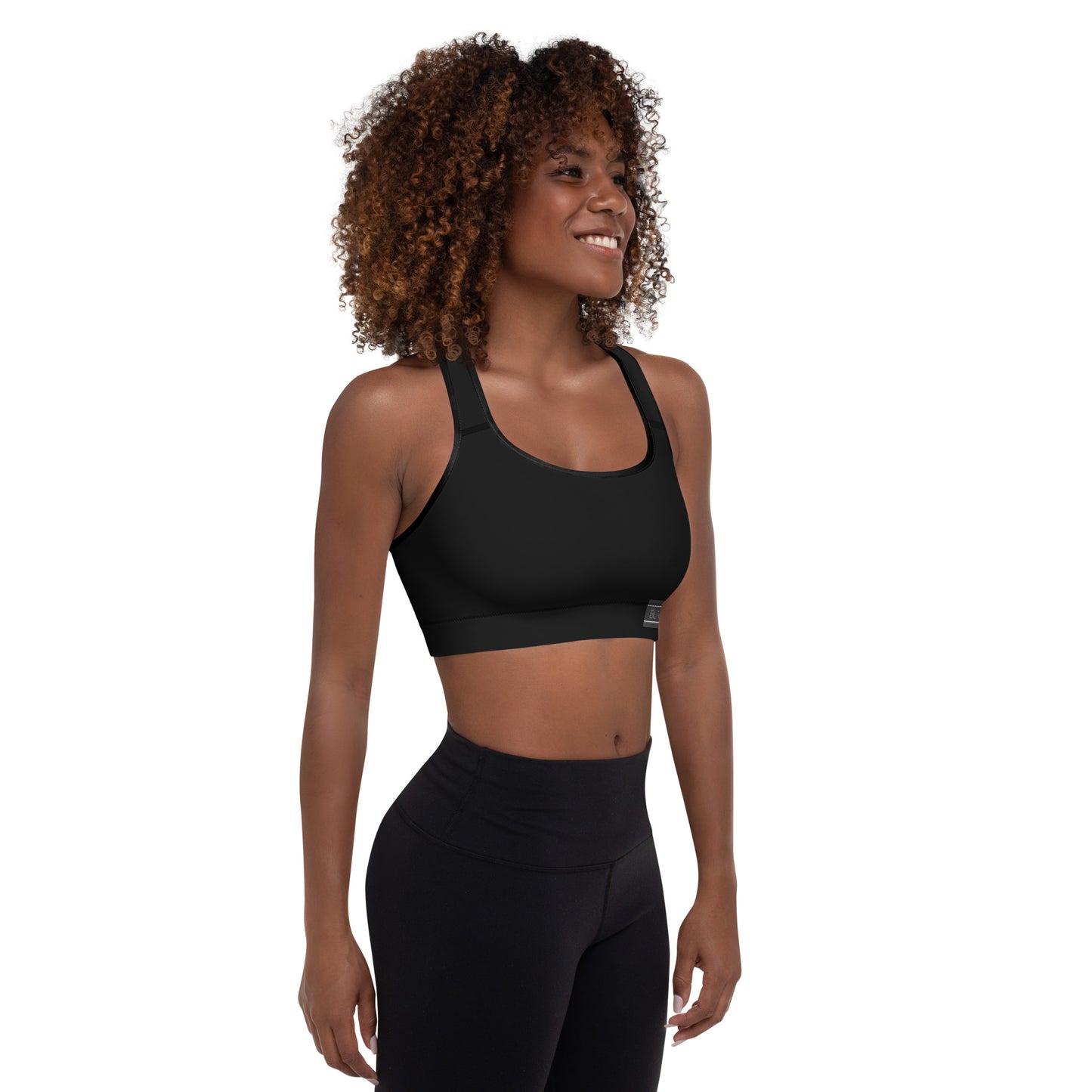 Eco Black Yoga Padded Sports Bra