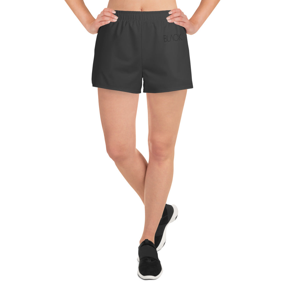 Eco Black Recycled Athletic Shorts For Women