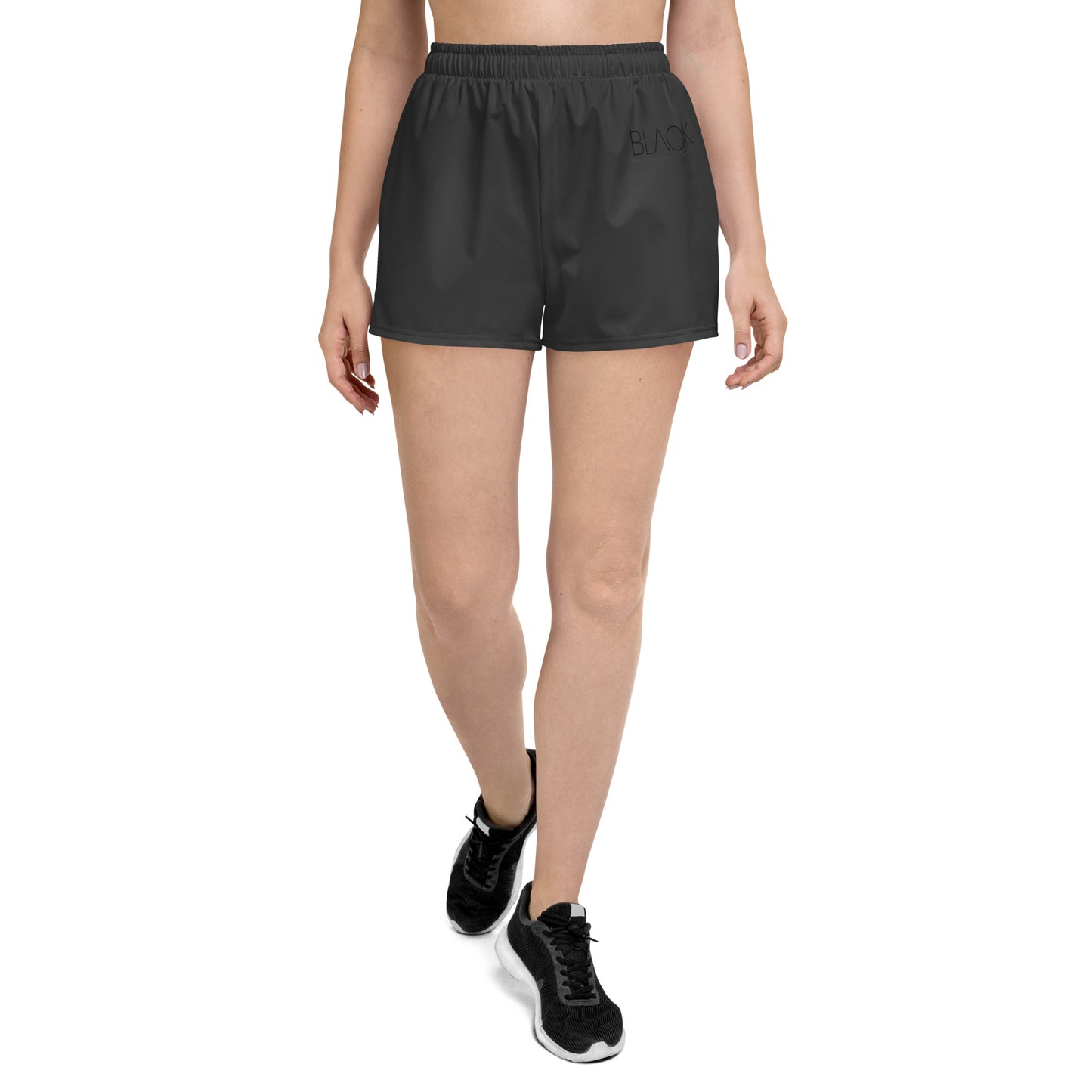 Eco Black Recycled Athletic Shorts For Women