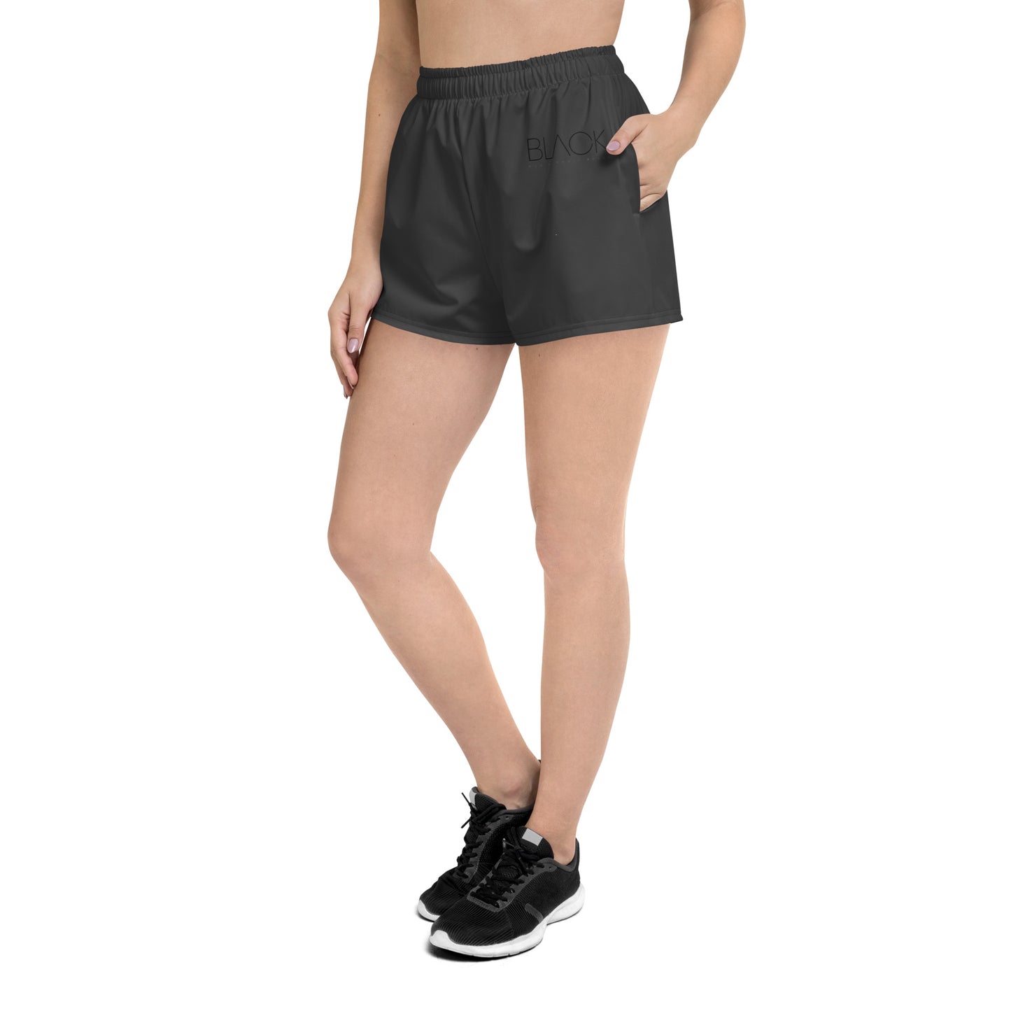 Eco Black Recycled Athletic Shorts For Women