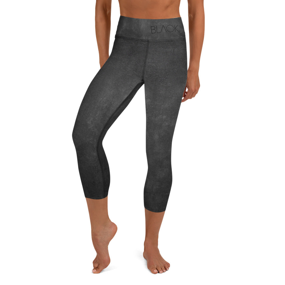 Eco Black Yoga Capri Leggings - Flattering Fit