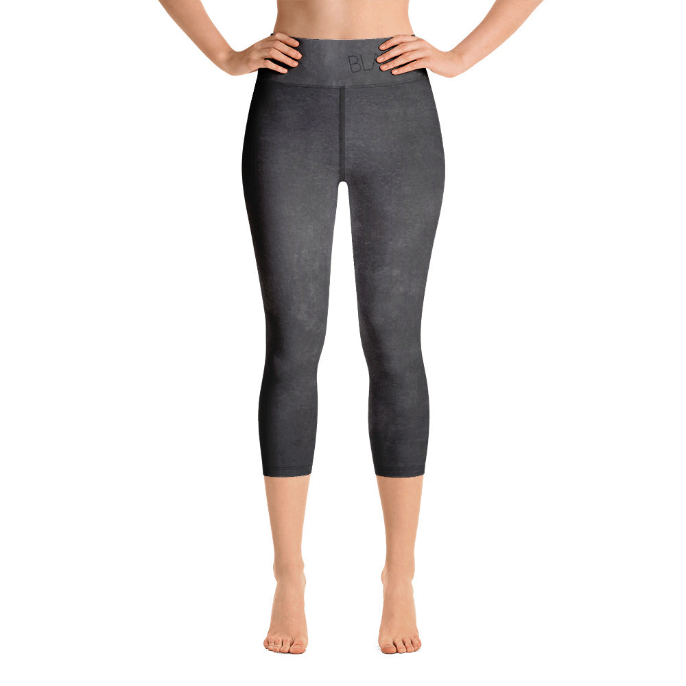 Eco Black Yoga Capri Leggings - Flattering Fit