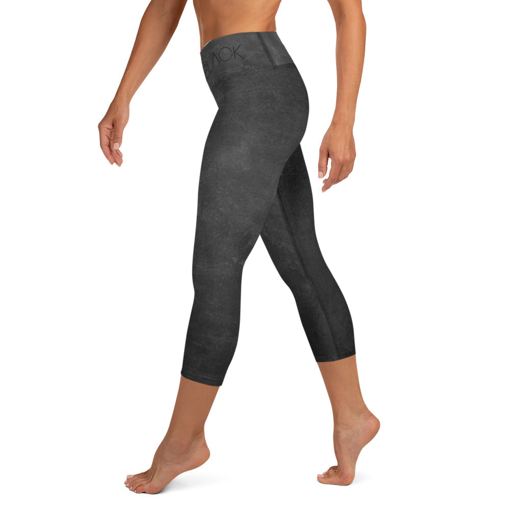 Eco Black Yoga Capri Leggings - Flattering Fit