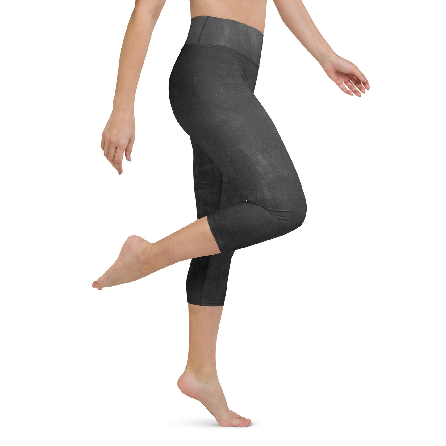 Eco Black Yoga Capri Leggings - Flattering Fit