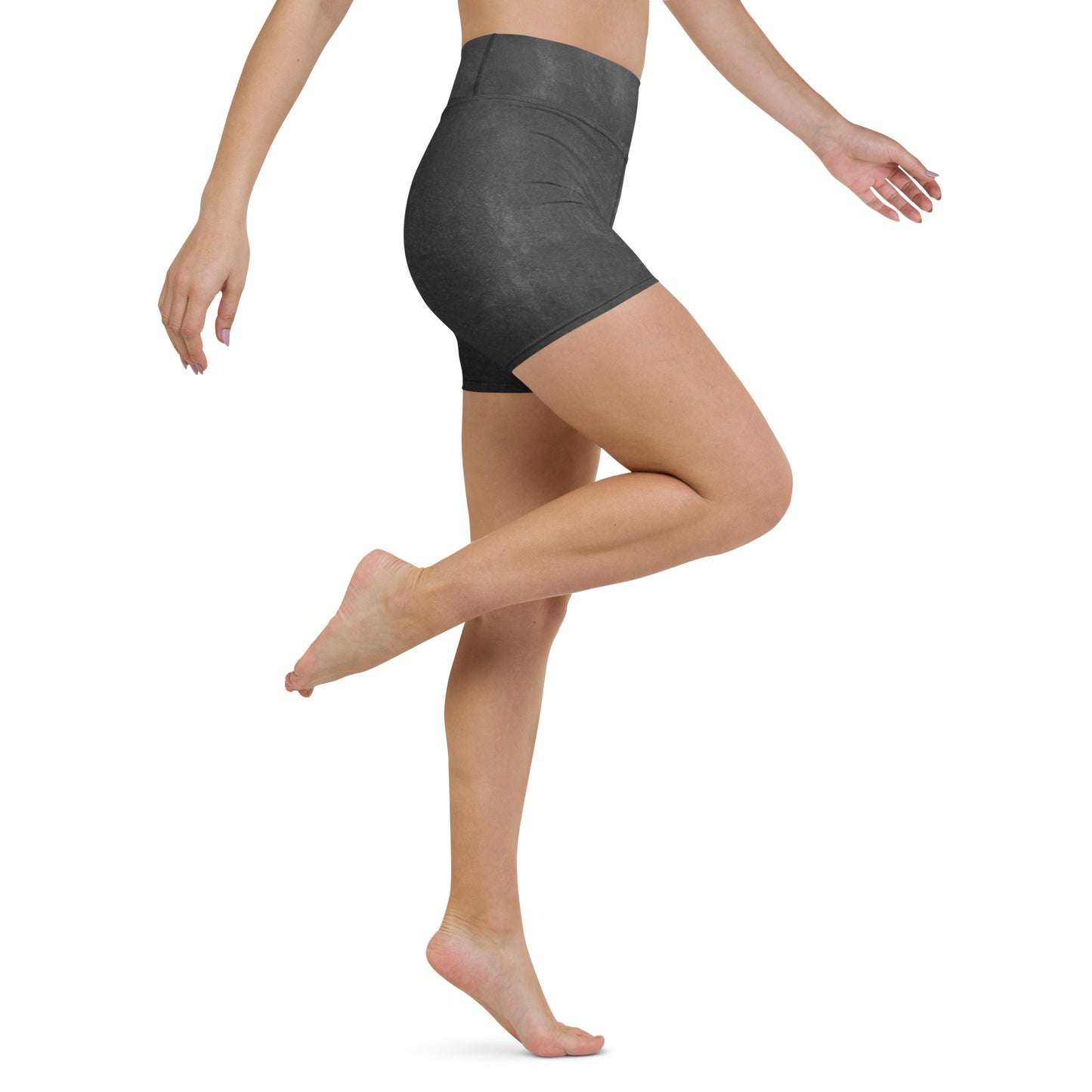 Eco Black Yoga Shorts - Flattering Fit