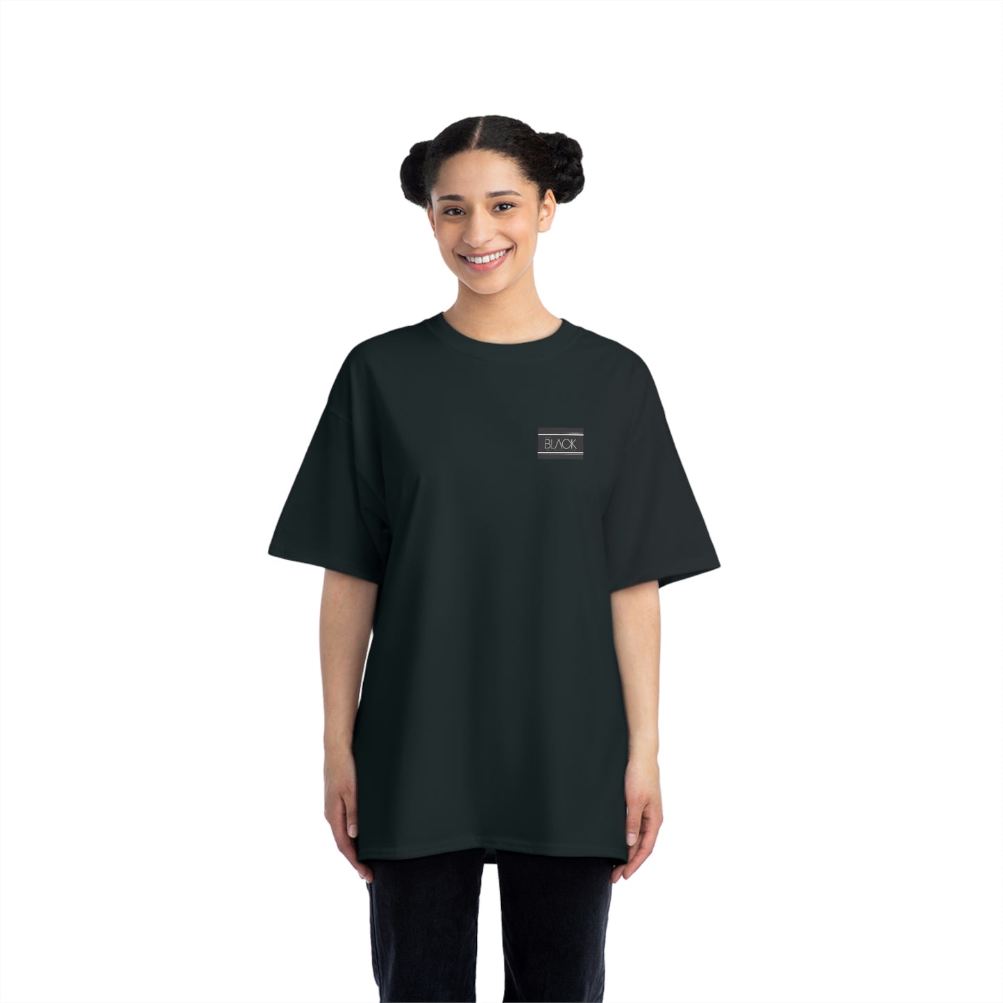 Eco Black Over-sized Cotton Short-Sleeve T-Shirt for Women